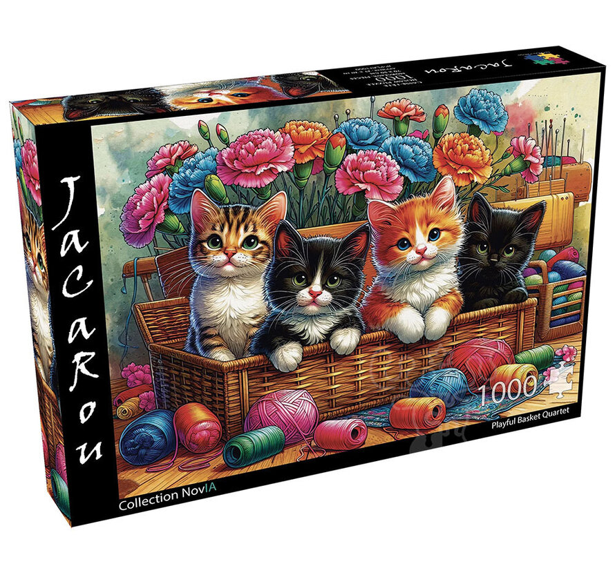 FINAL SALE JaCaRou Playful Basket Quartet (Collection NovIA) Puzzle 1000pcs
