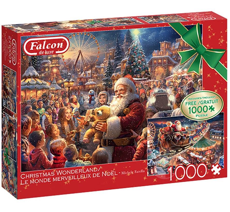 Falcon Christmas Wonderland Puzzle 2 x 1000pcs - ORIGINAL BOX SIZE ONLINE ORDER ONLY
