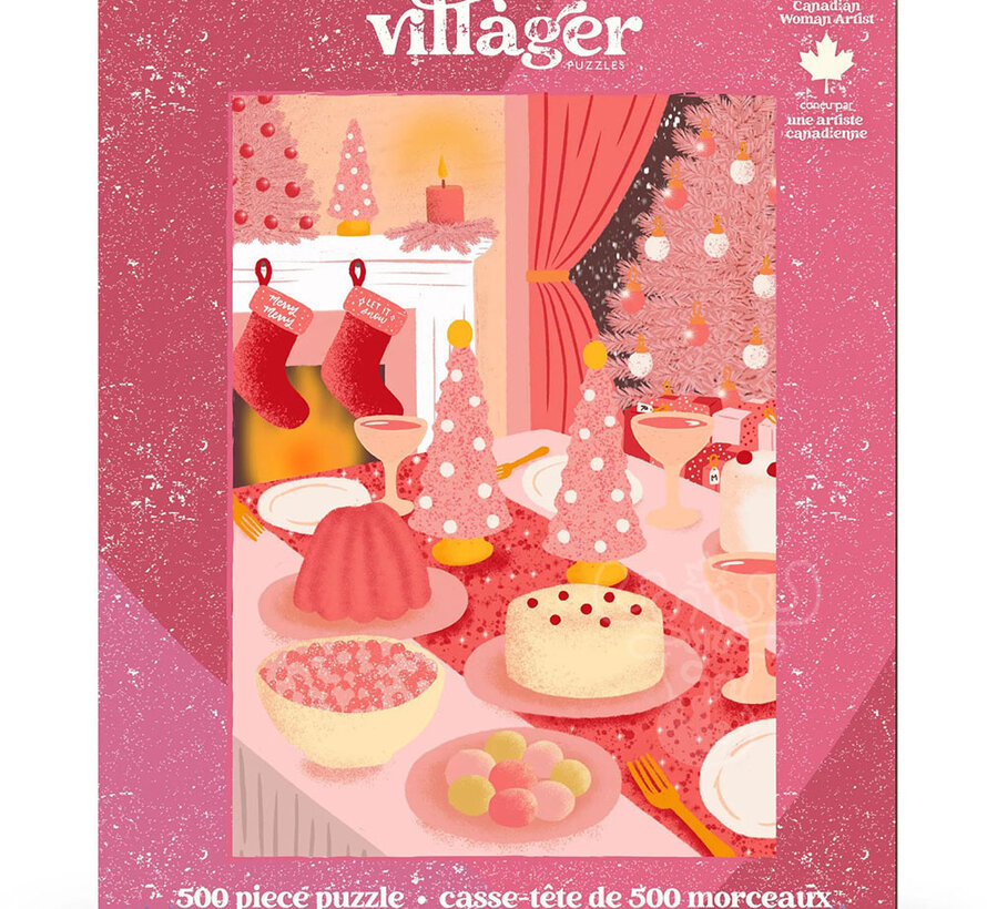 Villager Pink Christmas Puzzle 500pcs