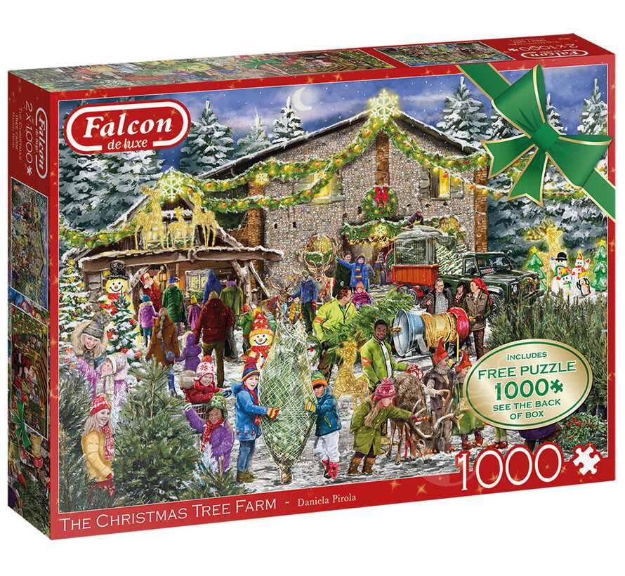Falcon The Christmas Tree Farm Puzzle 2 x 1000pcs* - ORIGINAL BOX SIZE ONLINE ORDER ONLY