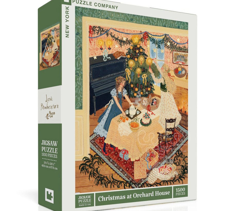 New York Puzzle Co. Loré Pemberton:  Christmas at Orchard House Puzzle 1500pcs