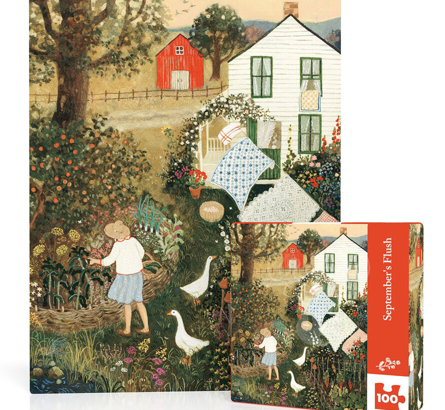 New York Puzzle Co. Loré Pemberton: September's Flush Mini Puzzle 100pcs