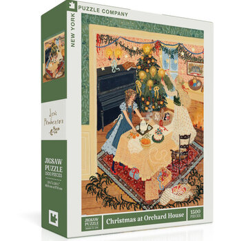 New York Puzzle Company New York Puzzle Co. Loré Pemberton:  Christmas at Orchard House Puzzle 1500pcs