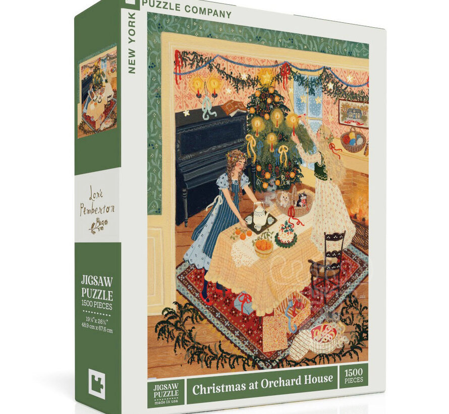 New York Puzzle Co. Loré Pemberton:  Christmas at Orchard House Puzzle 1500pcs