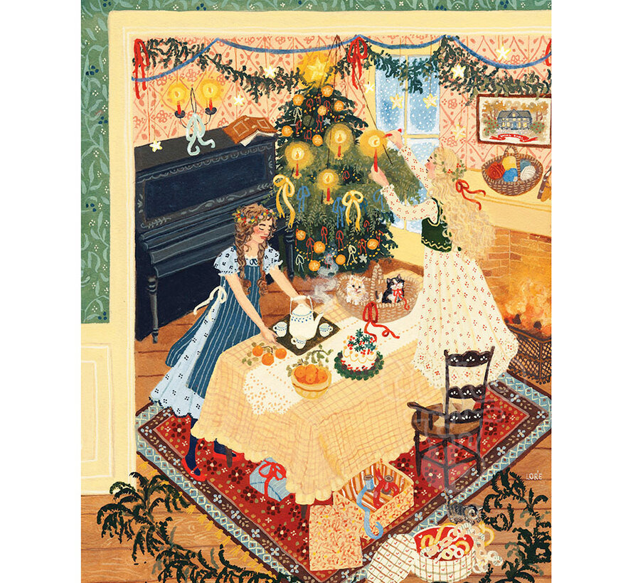 New York Puzzle Co. Loré Pemberton:  Christmas at Orchard House Puzzle 1500pcs