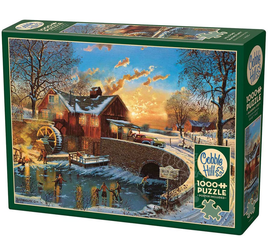 Cobble Hill Mill Pond Skating Party Puzzle 1000pcs