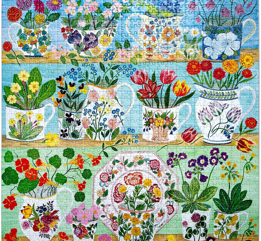 eeBoo Floral Cupboard Puzzle 1000pcs