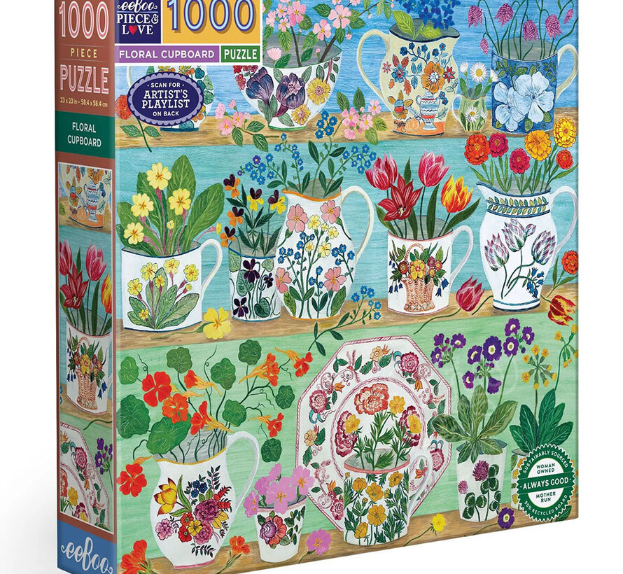 eeBoo Floral Cupboard Puzzle 1000pcs