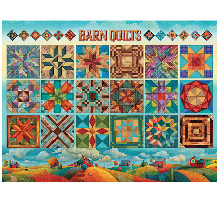 Cobble Hill Barn Quilt Squares Easy Handling Puzzle 275pcs