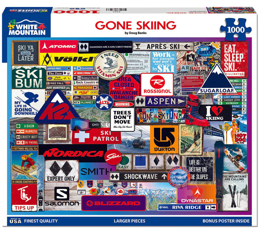 White Mountain Gone Skiing Puzzle 1000pcs