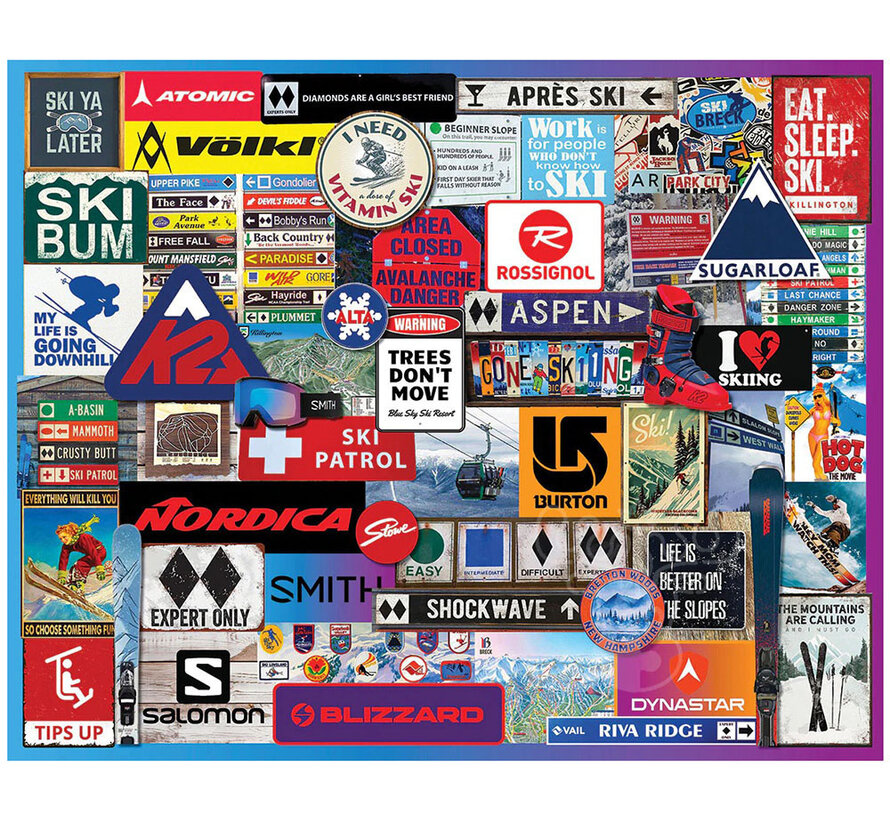 White Mountain Gone Skiing Puzzle 1000pcs - Puzzles Canada