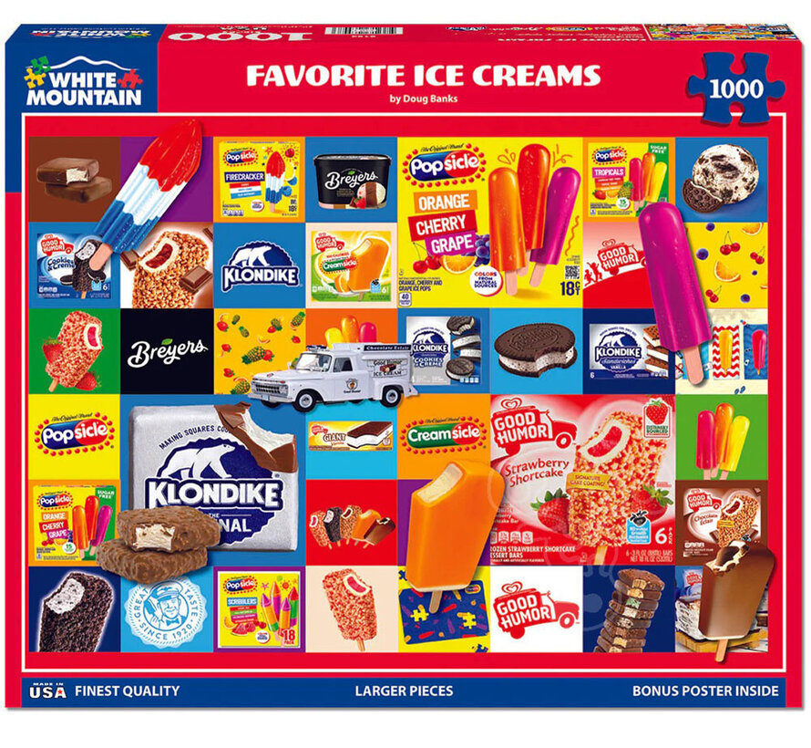 White Mountain Favorite Ice Creams Puzzle 1000pcs