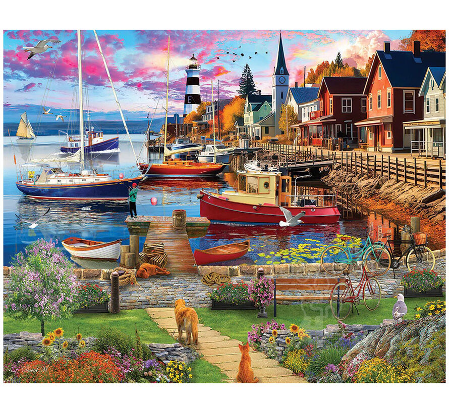 White Mountain Boat Harbor Puzzle 1000pcs