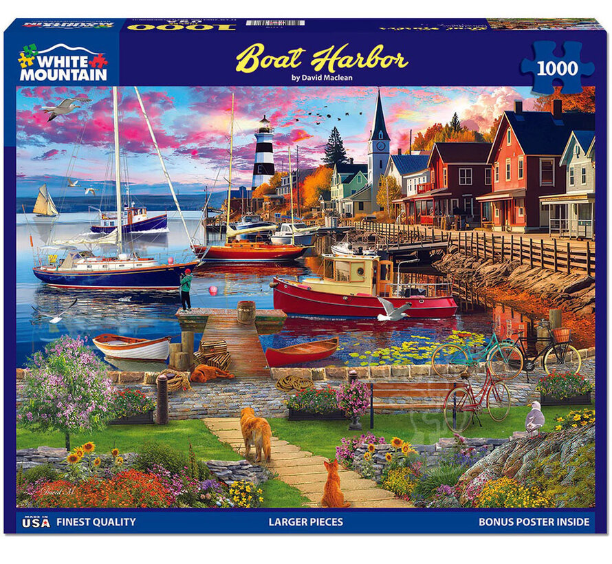 White Mountain Boat Harbor Puzzle 1000pcs