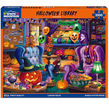 White Mountain White Mountain Halloween Library Puzzle 1000pcs