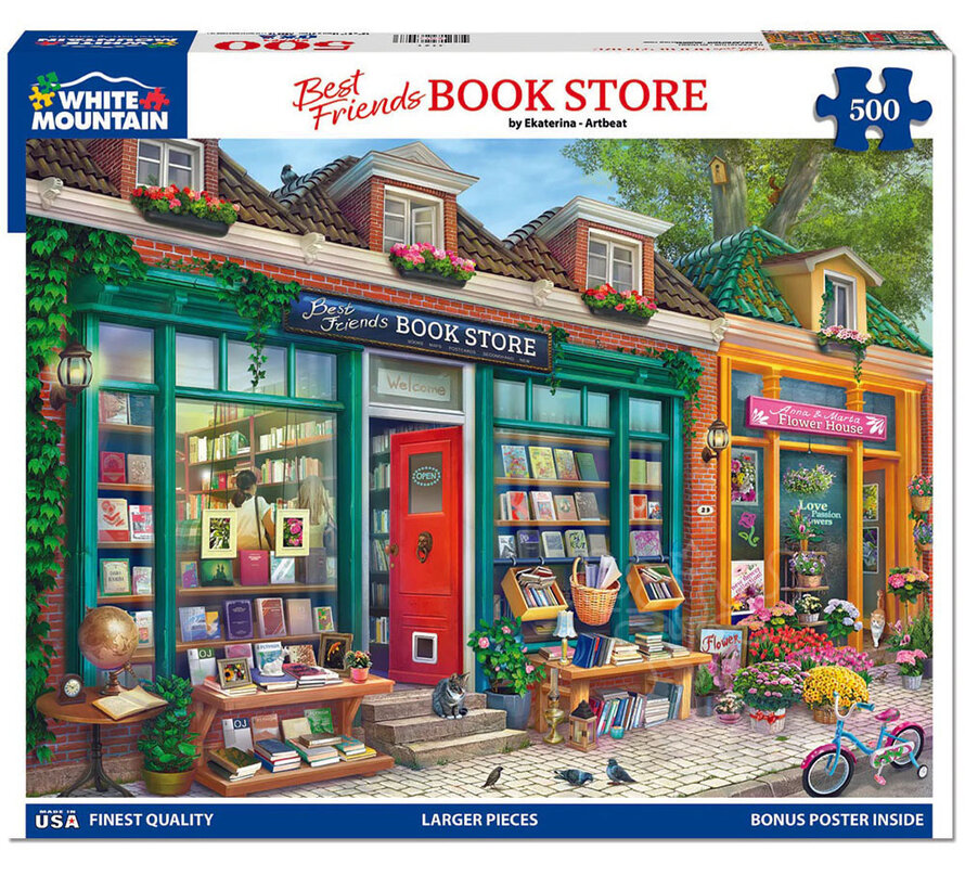 White Mountain Best Friends Book Store Puzzle 500pcs