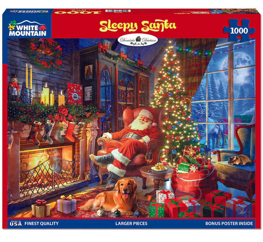 White Mountain Sleepy Santa Puzzle 1000pcs