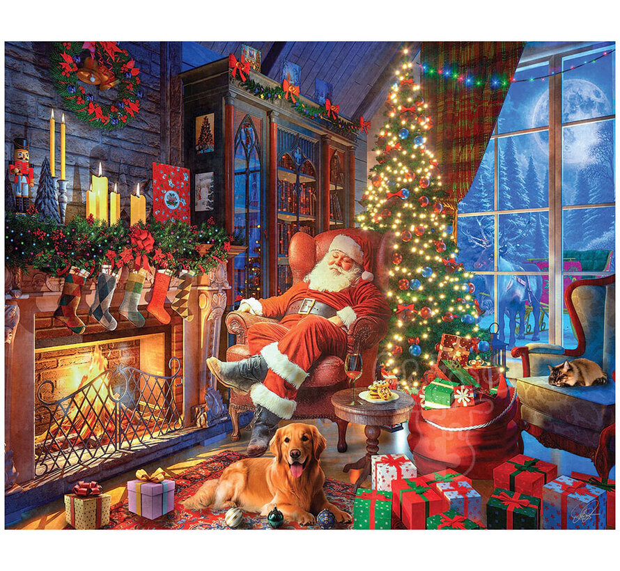 White Mountain Sleepy Santa Puzzle 1000pcs