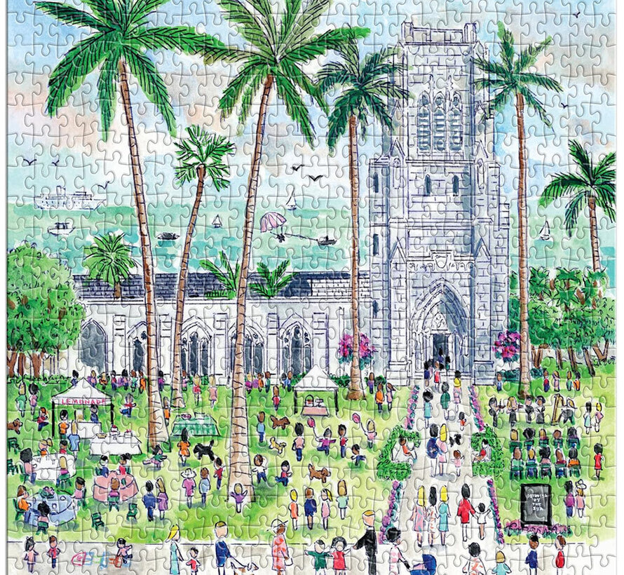 Galison Michael Storrings Sunday in Palm Beach Bethesda by the Sea Puzzle 500pcs
