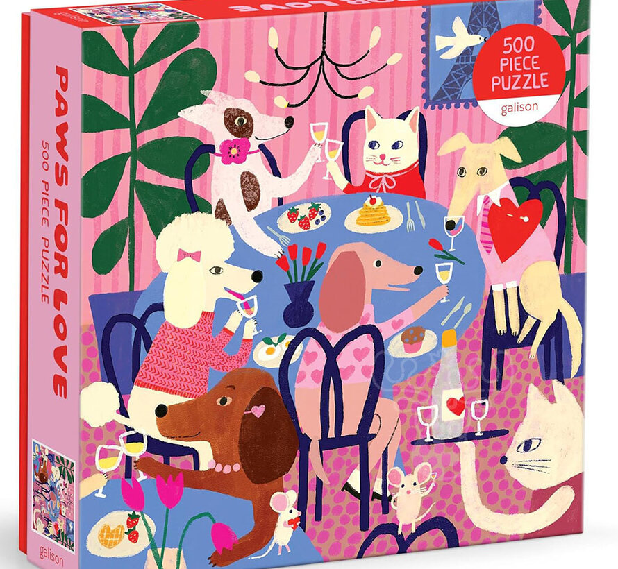 Galison Paws for Love Puzzle 500pcs
