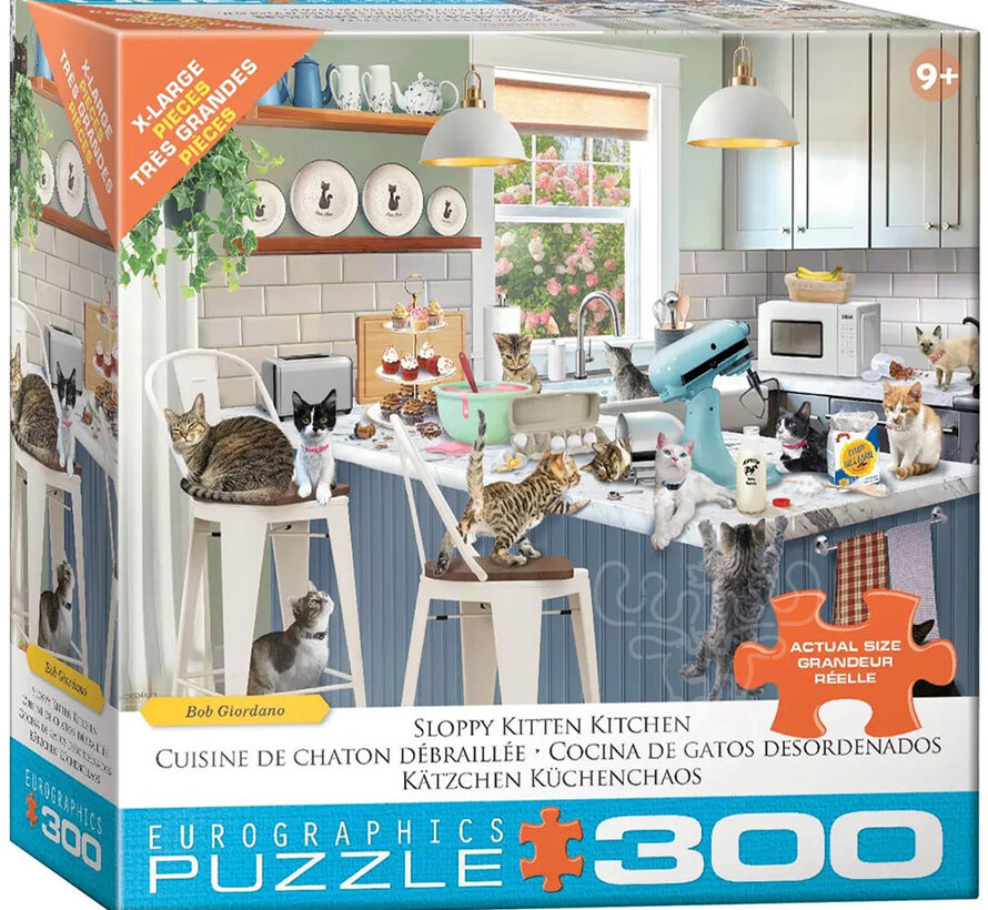 Eurographics Giordano: Sloppy Kitten Kitchen XL Family Puzzle 300pcs
