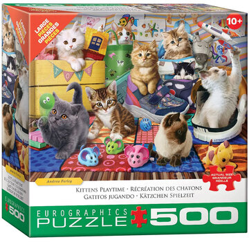 Eurographics Eurographics Farley: Kittens Playtime Large Pieces Family Puzzle 500pcs