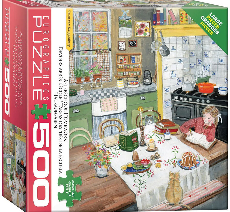 Eurographics van Knippenberg: Afterschool Homework Large Pieces Family Puzzle 500pcs