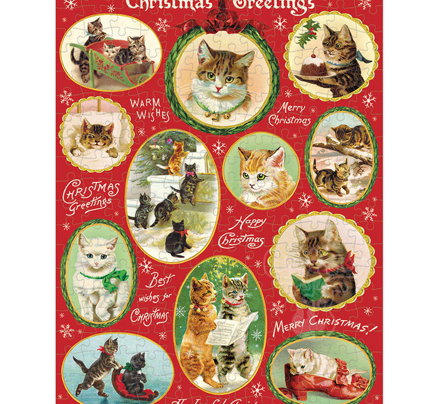 Cavallini Vintage: Christmas Cats Mini Puzzle 240pcs
