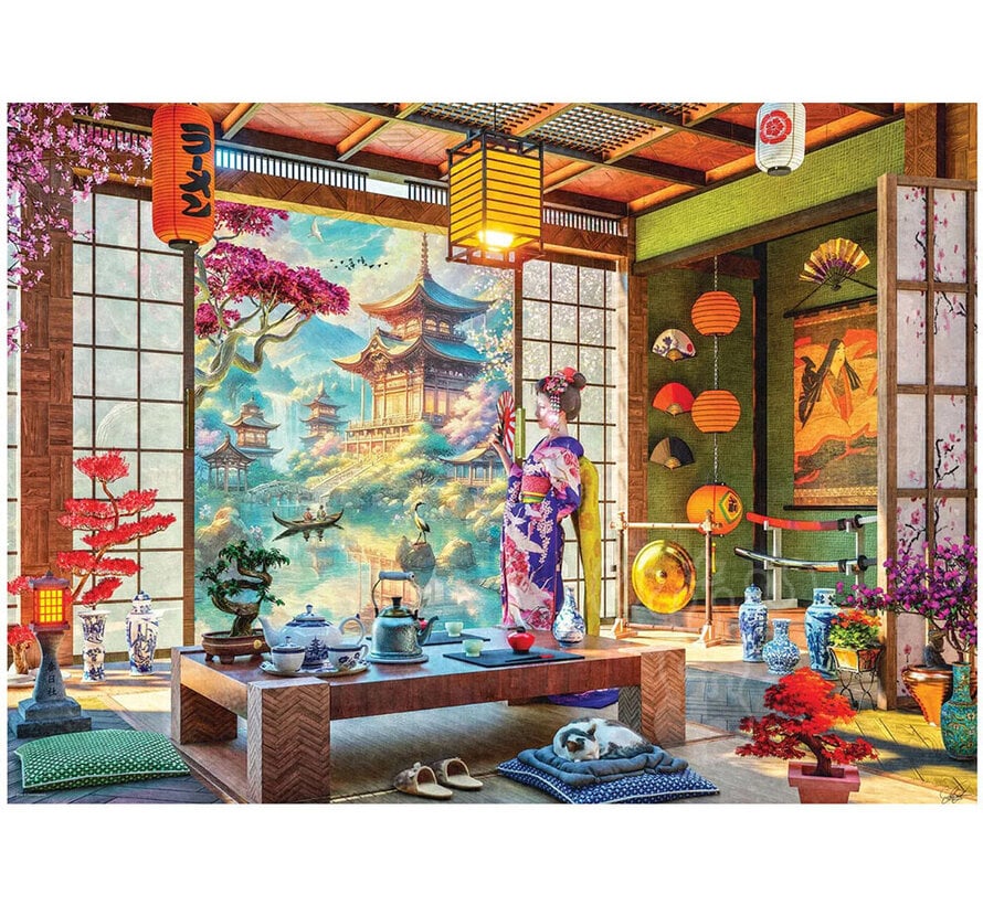 Eurographics Artist Label Davison: Japan Tea Room Puzzle 1000pcs