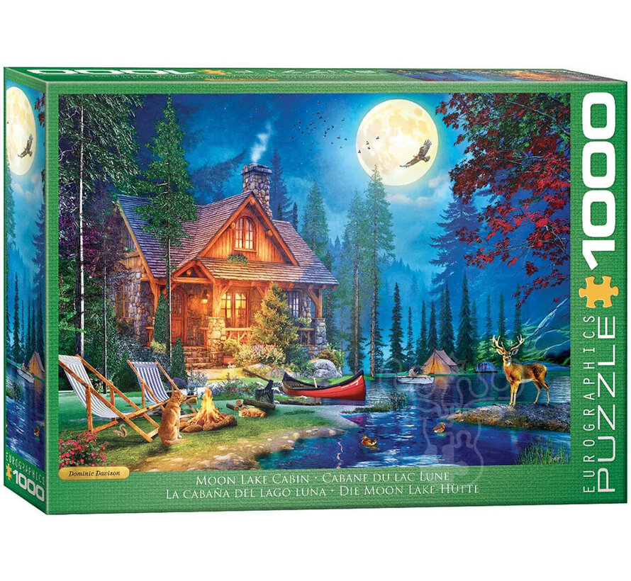 Eurographics Artist Label Davison: Moon Lake Cabin Puzzle 1000pcs