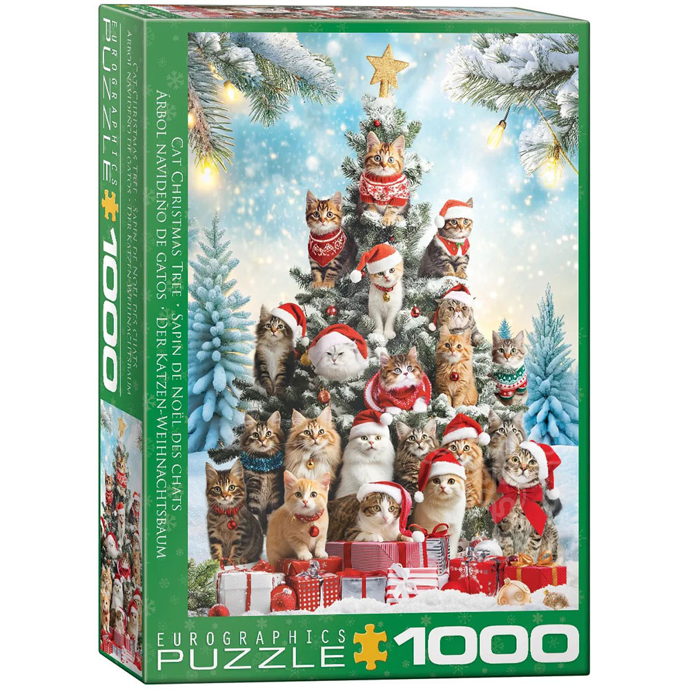 Eurographics Corti: Cat Christmas Tree Puzzle 1000pcs - Puzzles Canada
