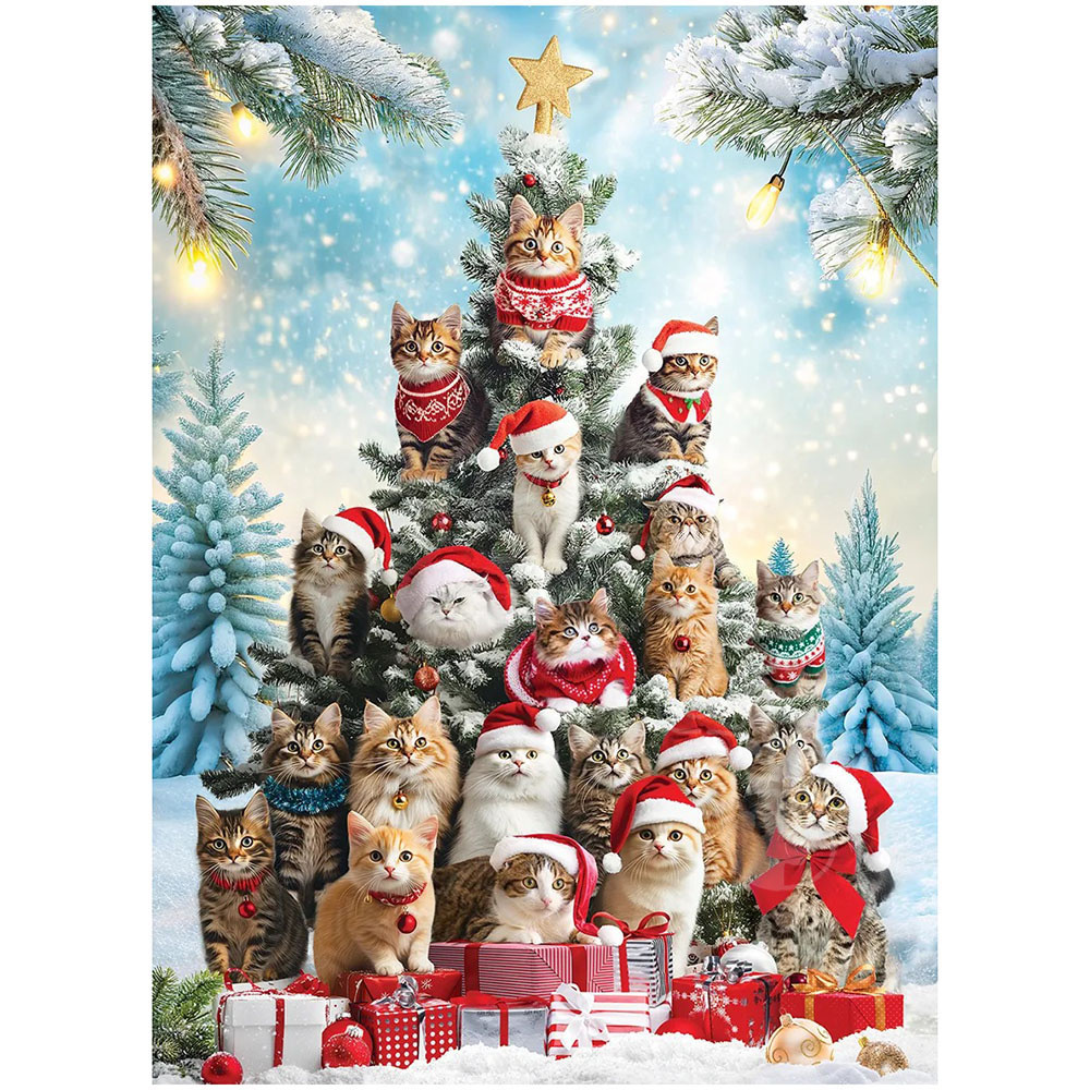 Eurographics Corti: Cat Christmas Tree Puzzle 1000pcs - Puzzles Canada