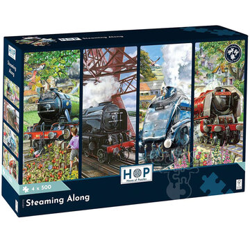 House of Puzzles House of Puzzles Steaming Along Puzzle 4 x 500pcs
