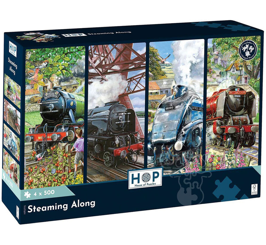 House of Puzzles Steaming Along Puzzle 4 x 500pcs