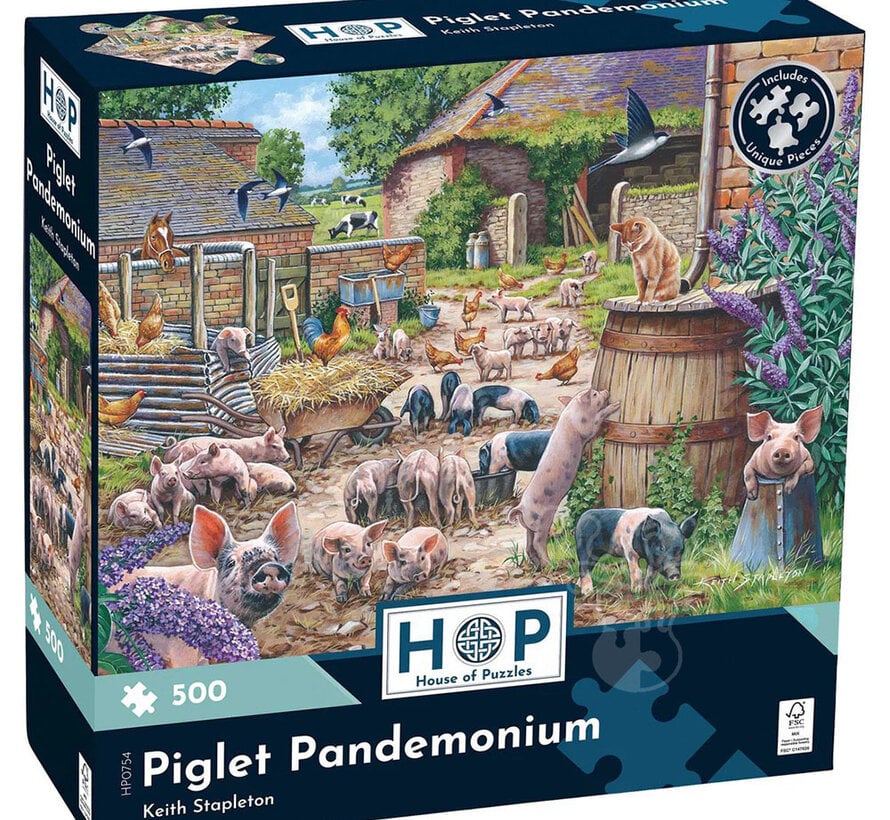 House of Puzzles Piglet Pandemonium Puzzle 500pcs