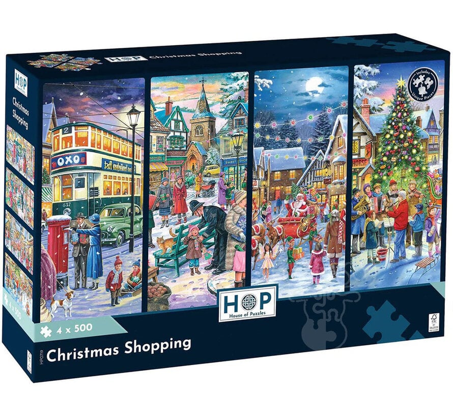 House of Puzzles Christmas Shopping Puzzle 4 x 500pcs