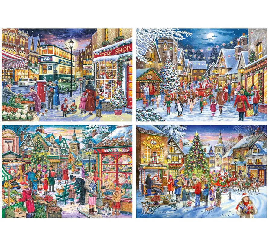 House of Puzzles Christmas Shopping Puzzle 4 x 500pcs