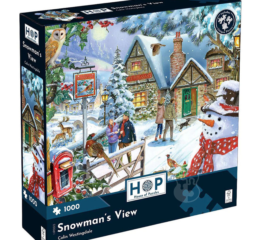 House of Puzzles Snowman's View Puzzle 1000pcs