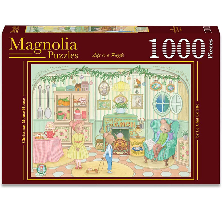 Magnolia Christmas Mouse House Puzzle 1000pcs