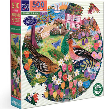 EeBoo eeBoo Birds by the Sea  Round Puzzle 500pcs