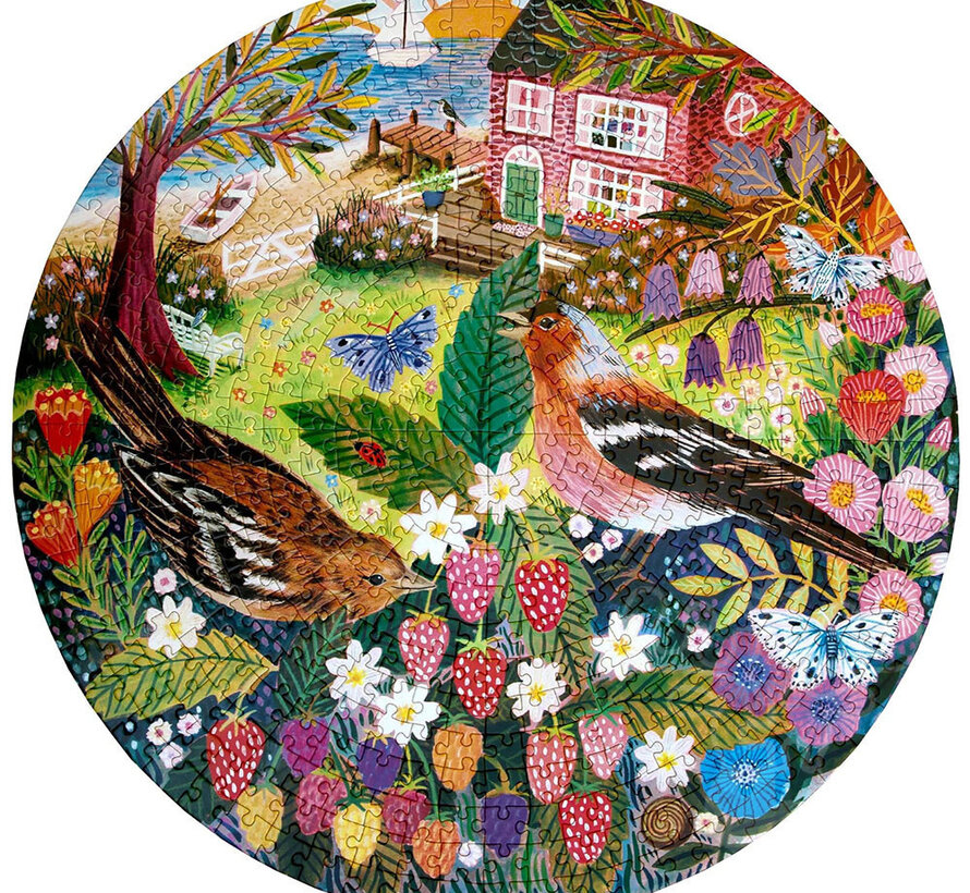 eeBoo Birds by the Sea  Round Puzzle 500pcs