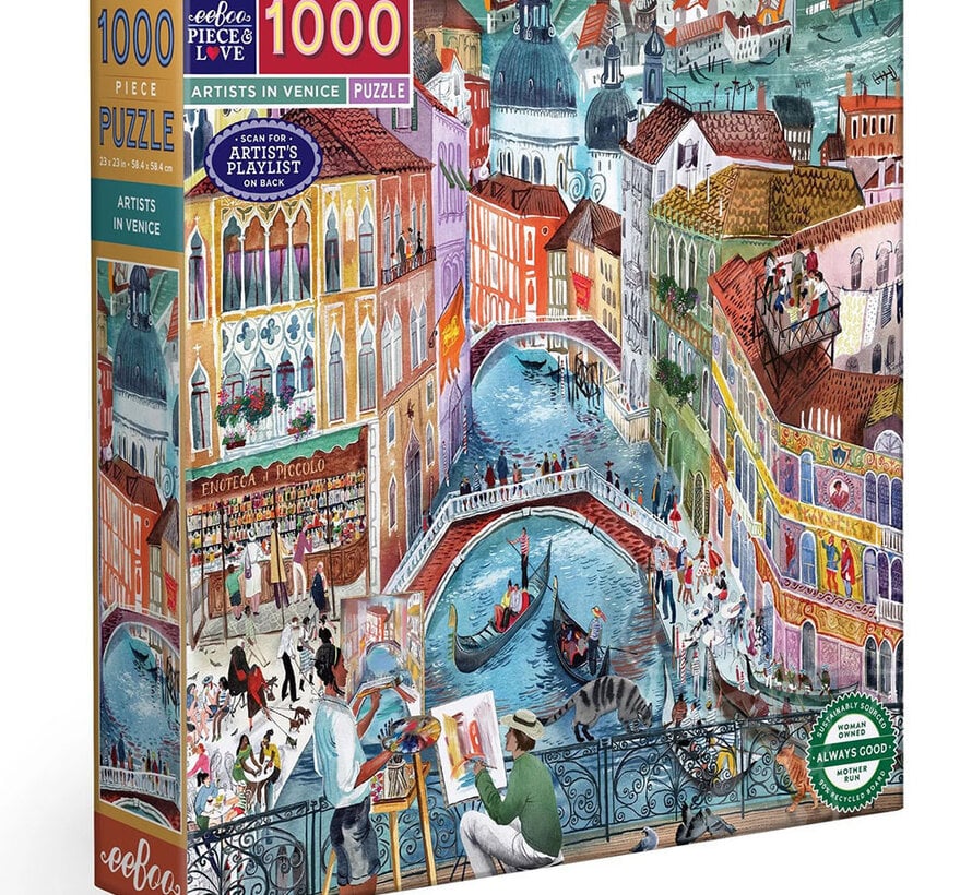 eeBoo Artists in Venice Puzzle 1000pcs