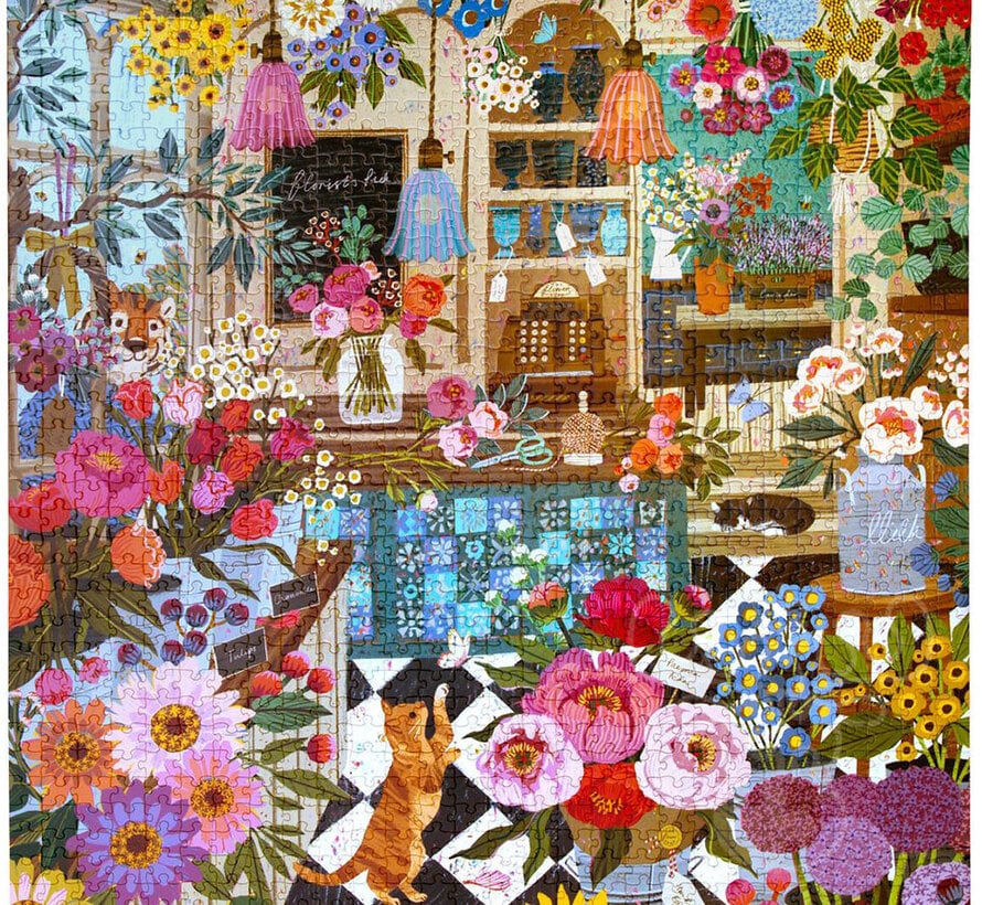 eeBoo English Flower Shop Puzzle 1000pcs