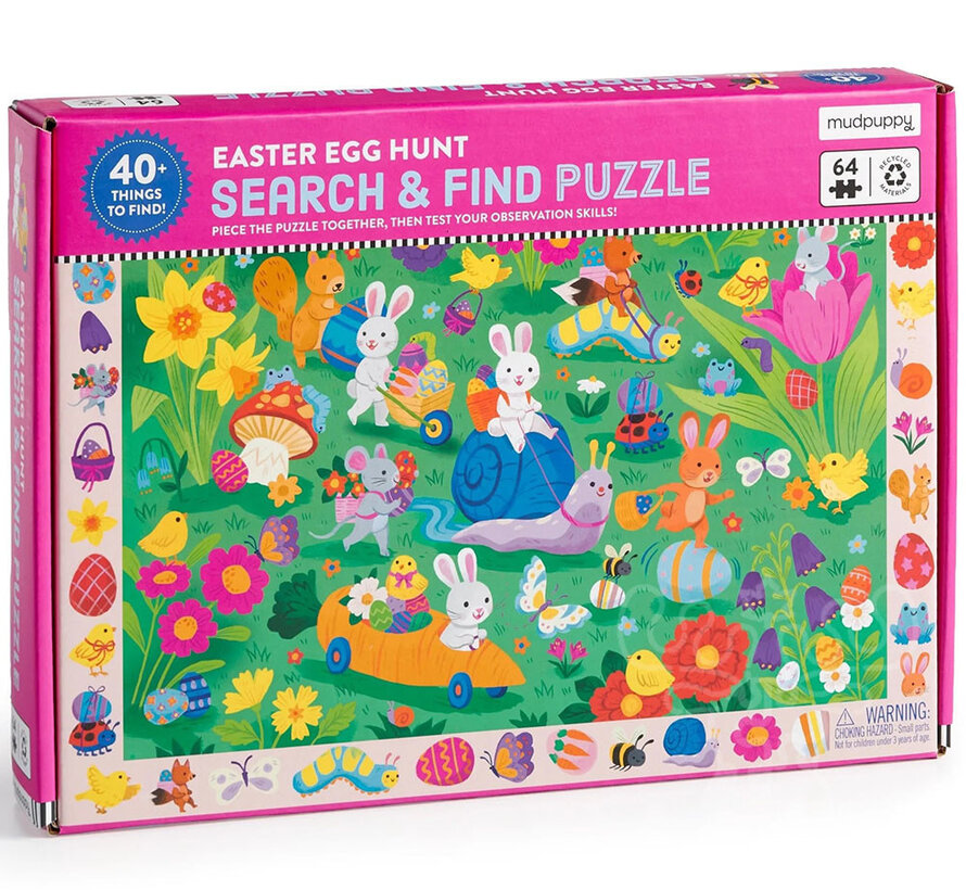 Mudpuppy Easter Egg Hunt Search & Find Puzzle 64pcs