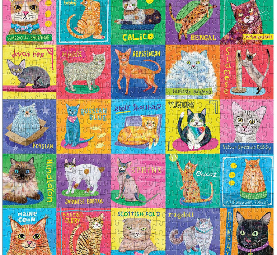 Mudpuppy Purr-fect Portraits Puzzle 500pcs