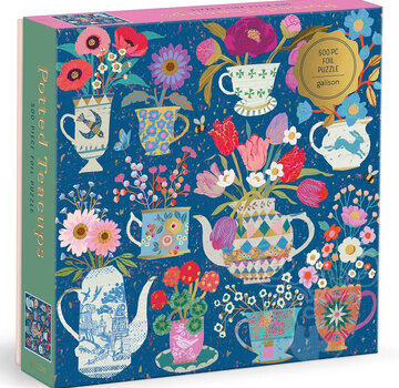 Galison Galison Potted Teacups Foil Puzzle 500pcs