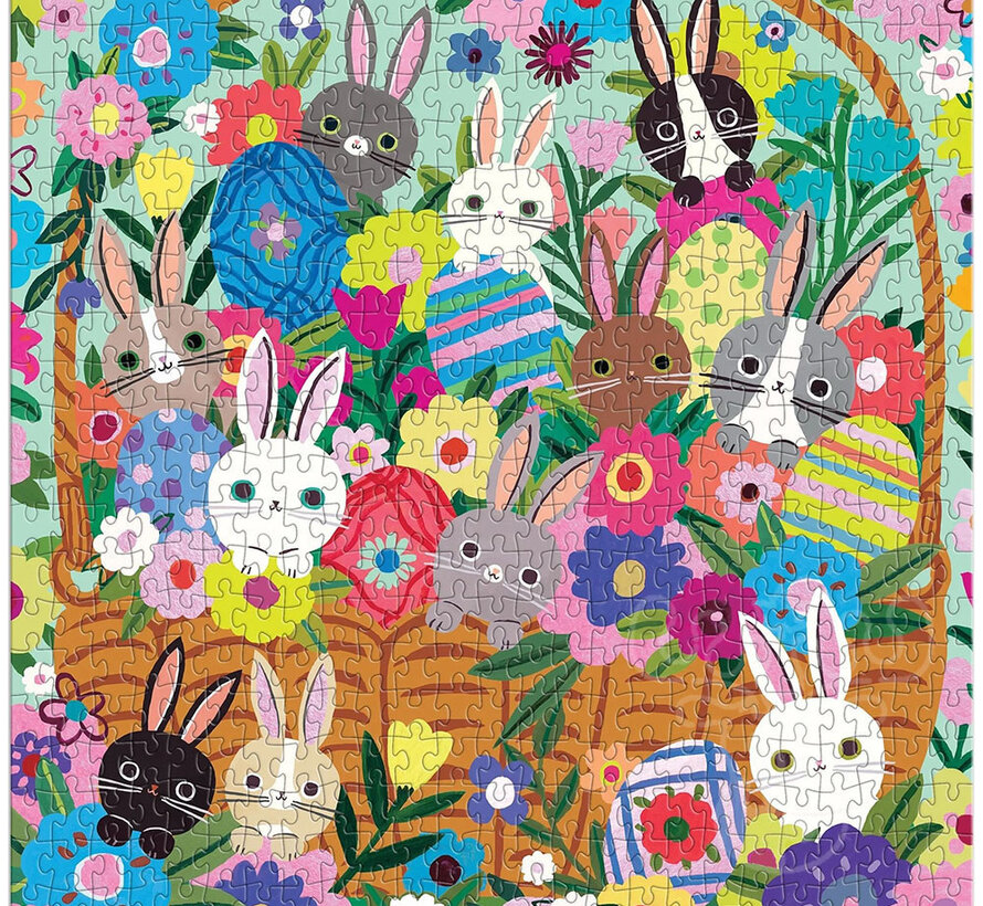 Mudpuppy Blooming Bunnies Foil Puzzle 500pcs