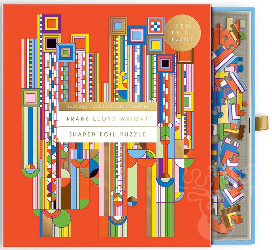 Galison Frank Lloyd Wright Saguaro Cactus & Forms​ Shaped Foil Puzzle 750pcs