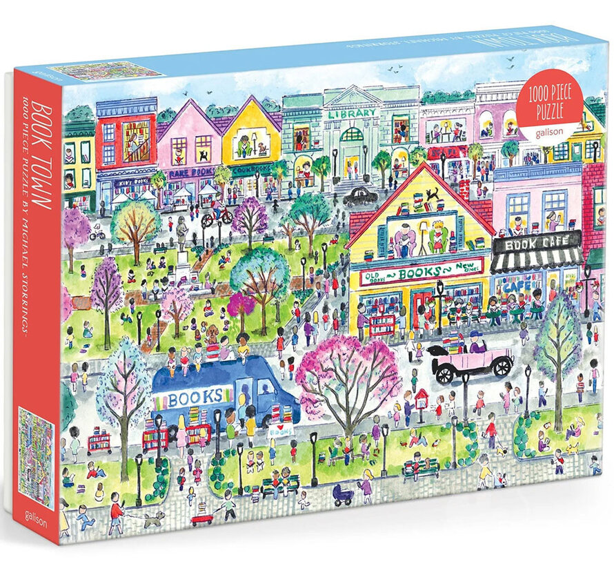 Galison Michael Storrings Book Town Puzzle 1000pcs