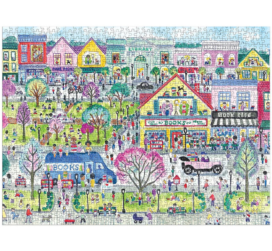 Galison Michael Storrings Book Town Puzzle 1000pcs